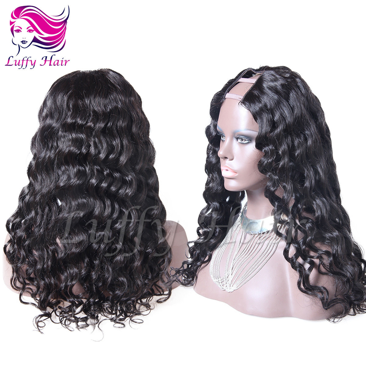 8A Virgin Human Hair Deep Wave U Part Wig - KWU009