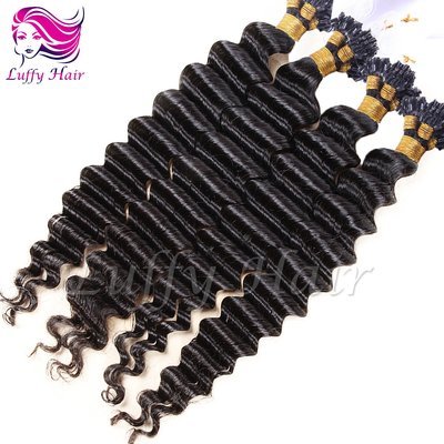 8A Virgin Human Hair Deep Wave Micro Loop Ring Hair Extensions - KML015