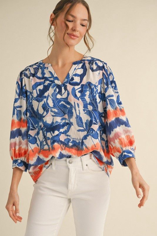 Royal Watercolor Blouse