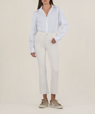 Kelsey High Rise Ankle Flare-Ecru