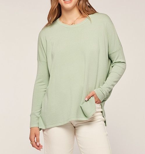Drop Shoulder Sweater, Size: Small, Colour: Mint