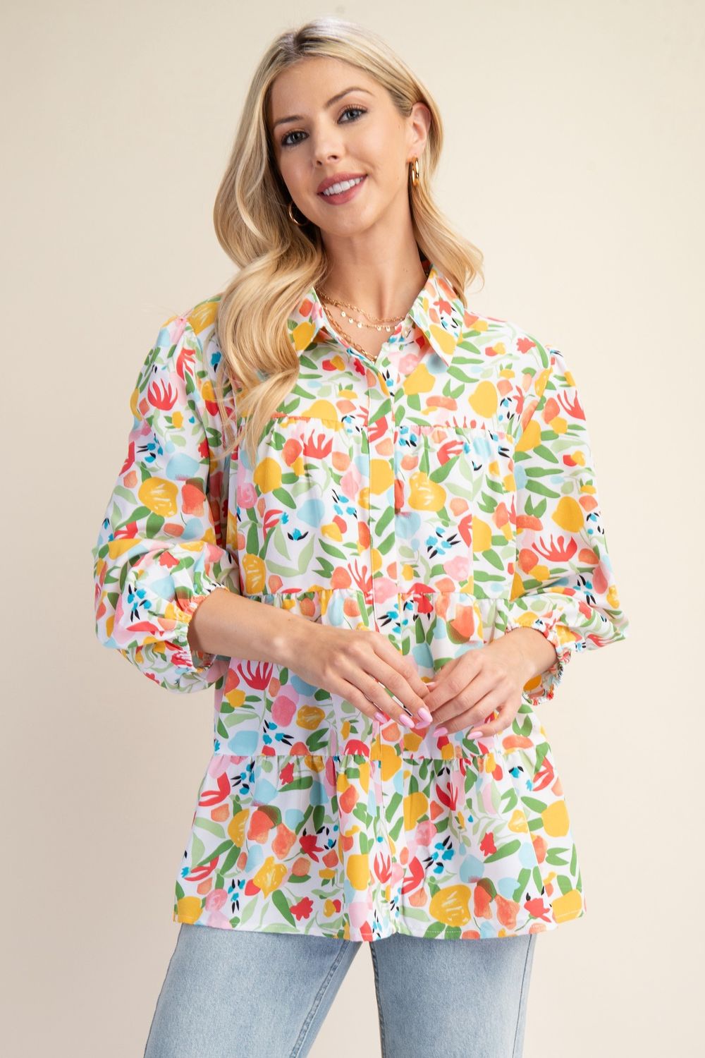 Floral Tiered Blouse