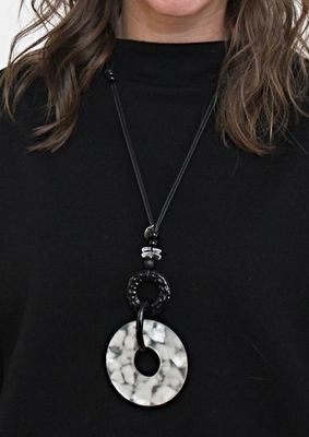 Rivera White Link Pendant, Statement Necklace