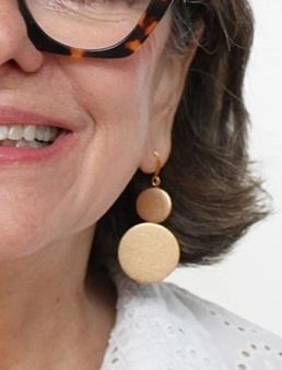 Gold Double Bead Sarah Earrings