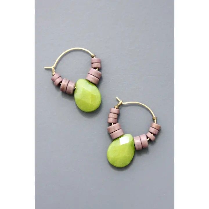 DA-Green &amp; Mauve Hoops