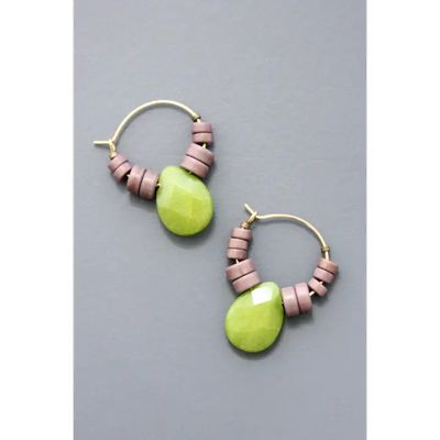 DA-Green &amp; Mauve Hoops