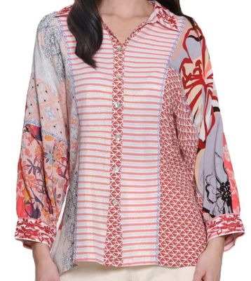 Patch Print Dolman Slv Top