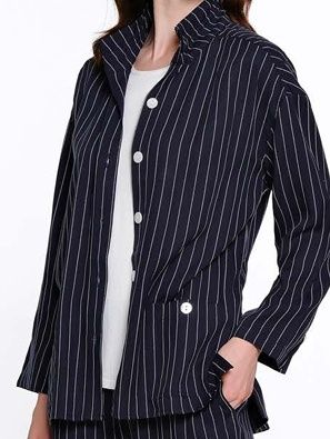 Striped Wire Collar Button Up