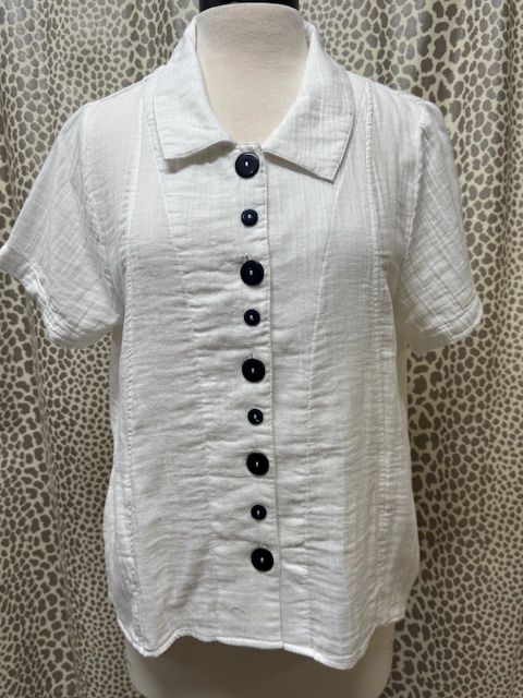 Moira - White/Navy Top