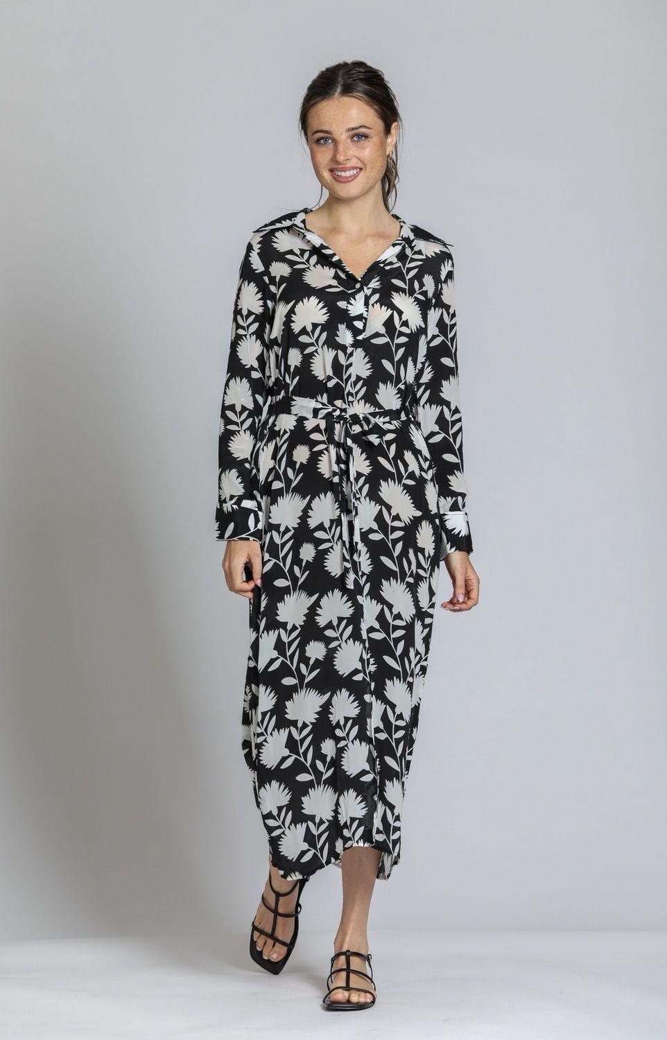 Half Placket Maxi Dress