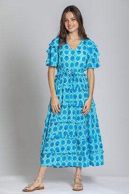 Ruffle &amp; Tiered Maxi Dress