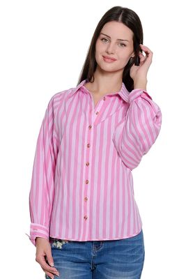 Striped Balloon Sleeve Top