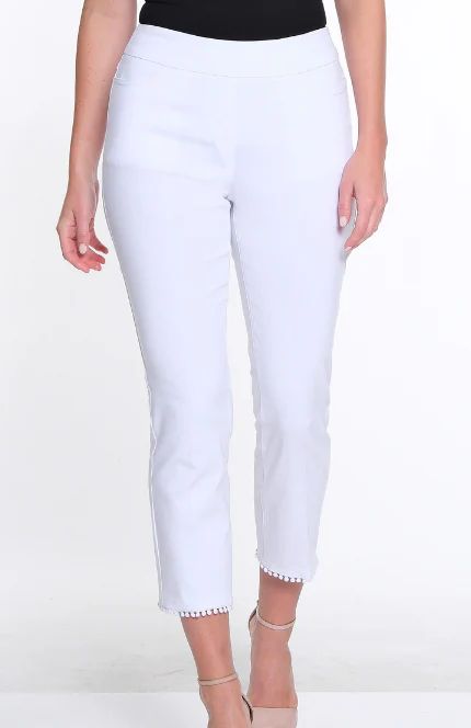 Creme Brulee- Pull-On Crop Pant W/ Hem Trim, Size: 4