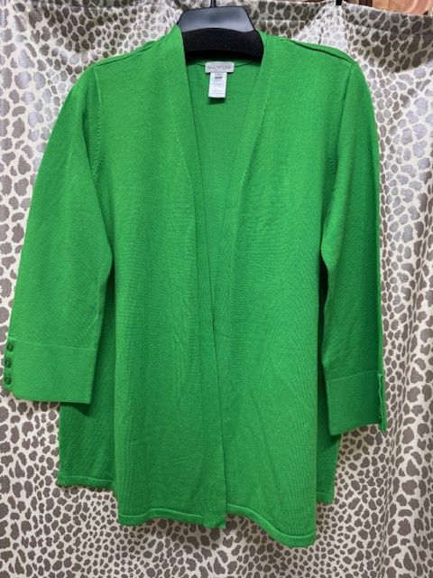 Essentials 3 Button Cuff Open Front Sweater