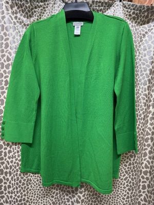 Essentials 3 Button Cuff Open Front Sweater