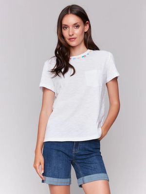Short Sleeve Embroidered Tee