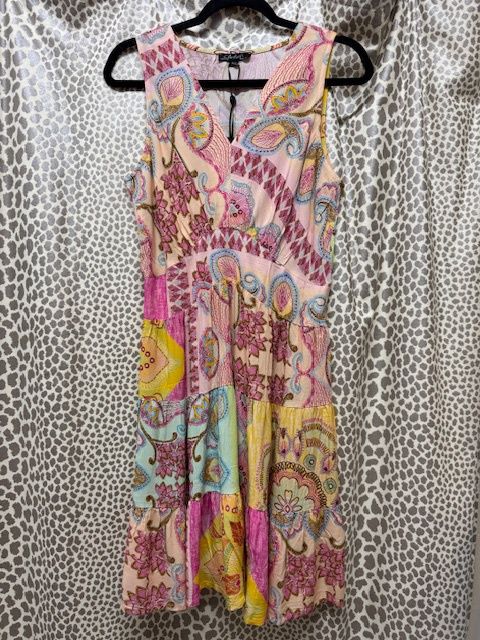 Printed Sleeveless V-Neck Dress