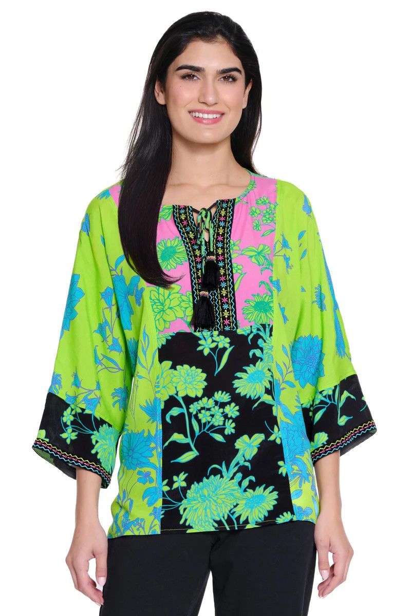 V-Neck Tassel Tie Tunic