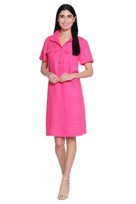 Button Up Dress w/Flap Pockets &amp; Wire Collar