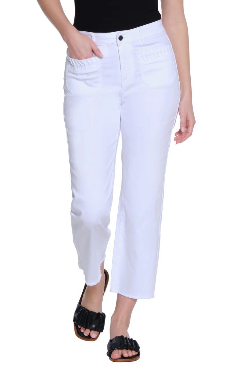 TL-Wide Leg Crop w/Pleated Patch Pocket