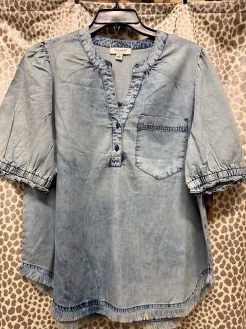 TL-Short Sleeve Snow Washed Henley