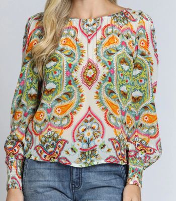 Pullover W/ Smocked Cuff