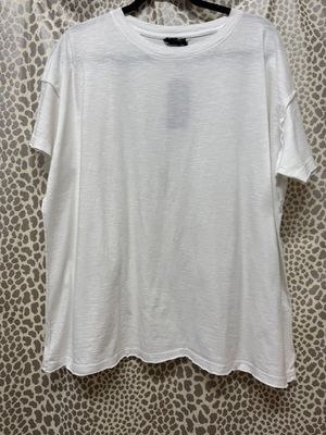 APNY-White Tee w/Raw Hem
