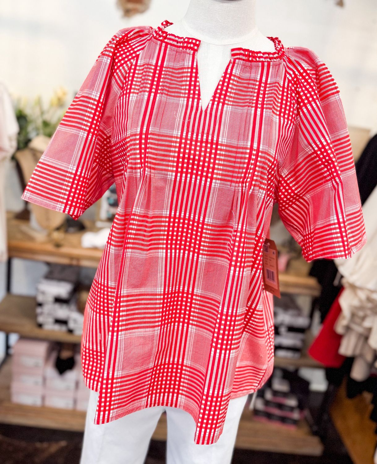 Pleated Front Popover Top