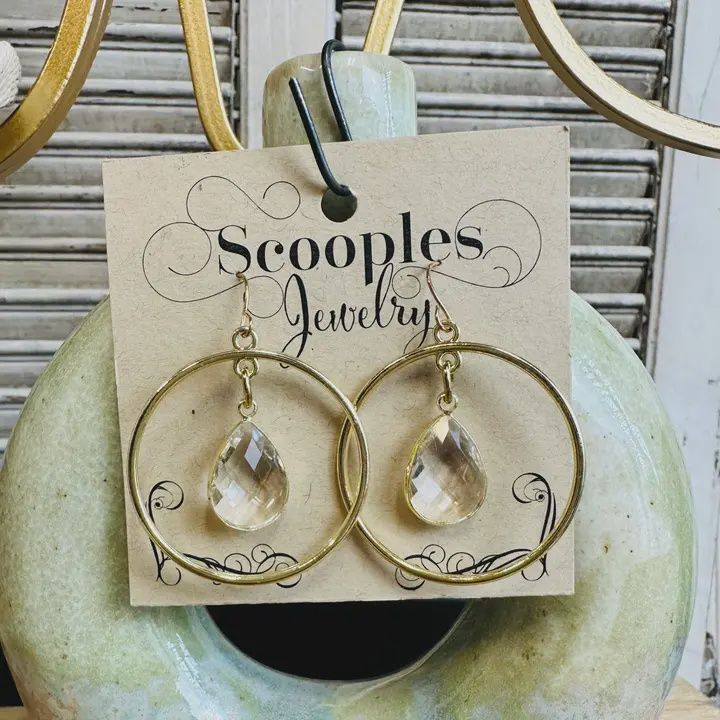 Gold Crystal Hoop