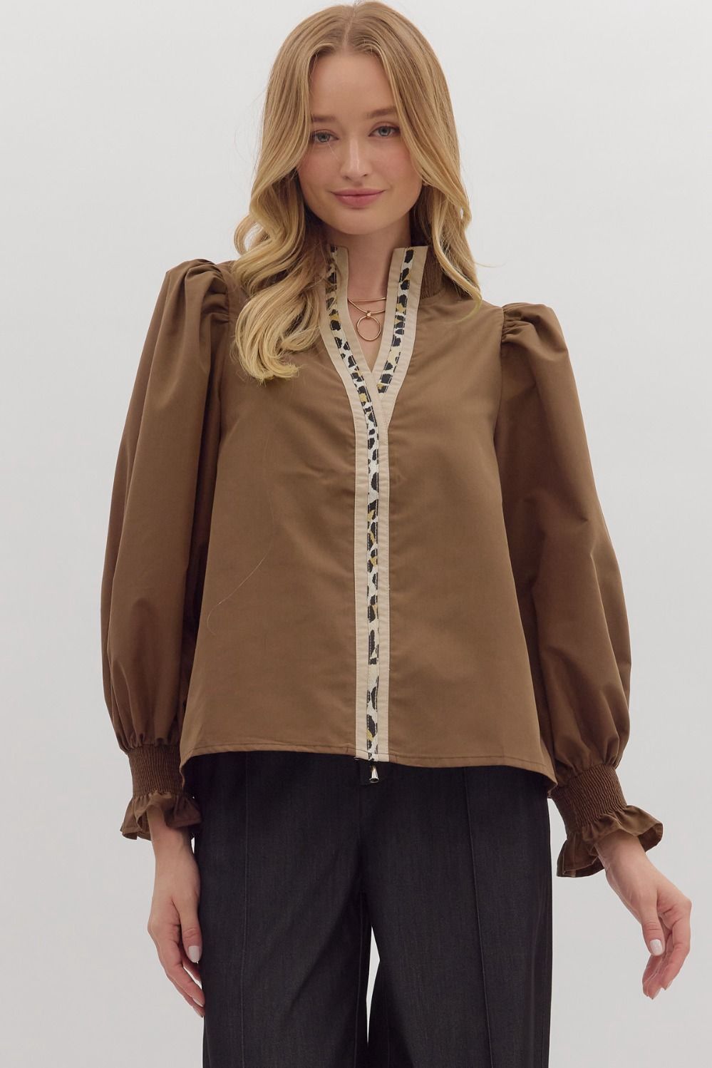 Entro-Mocha Leopard Top