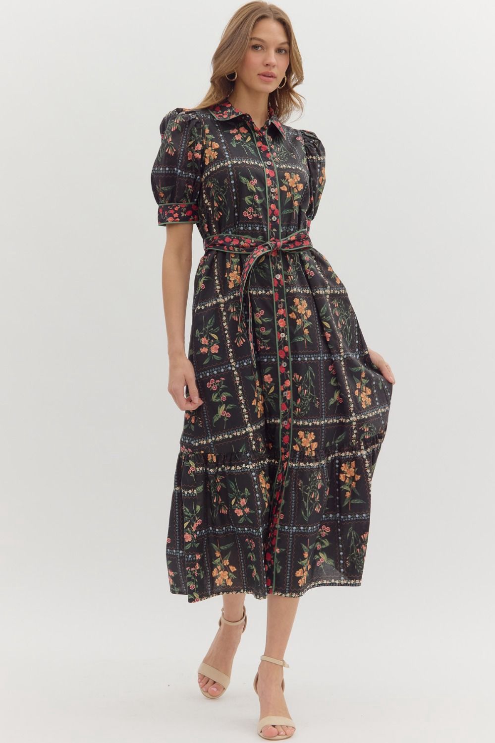 Entro-Black Floral Dress