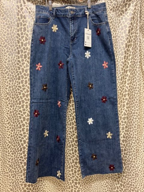 CB-Wide Leg Denim w/Flowers