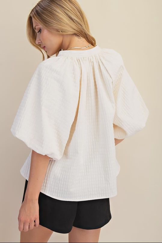 Glam-Puff-Sleeve Top