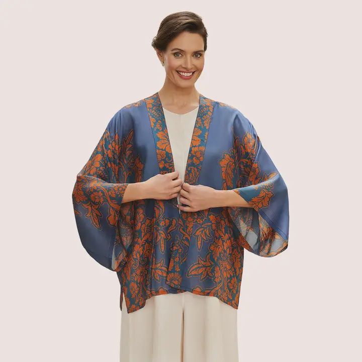 Powder-Denim Kimono