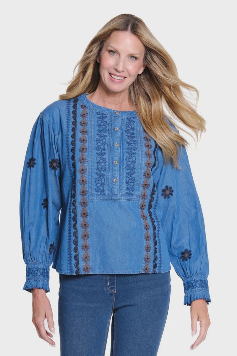 TL-Embroidery Denim Shirt