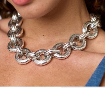 JV- Cannes Link Necklace- Silver