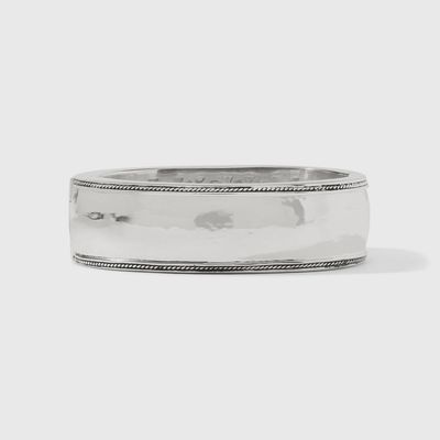 JV-Cannes Statement Hinge Bangle- Silver