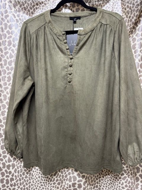 Olive Suede Top
