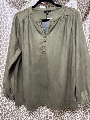 Olive Suede Top