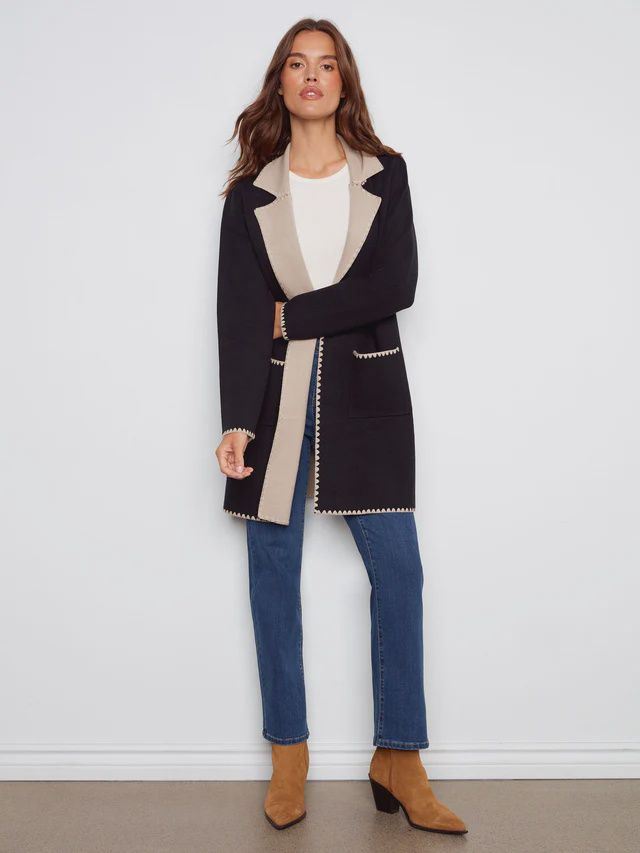 Long Cardigan w/Blanket Stitch