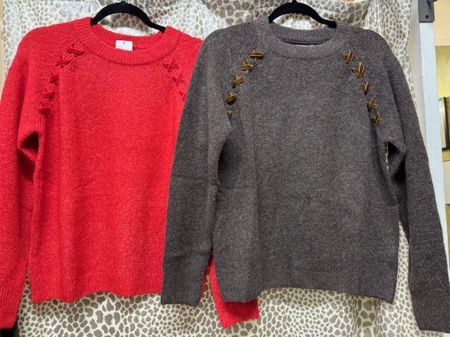 Lace-Up Pullover Sweater