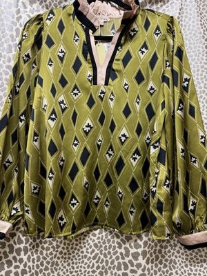 Avocado Satin Blouse