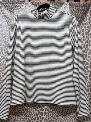 Black Stripe Mock Neck Top