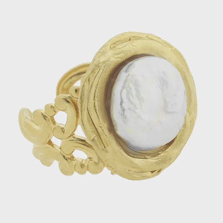 Gold Pearl Ring