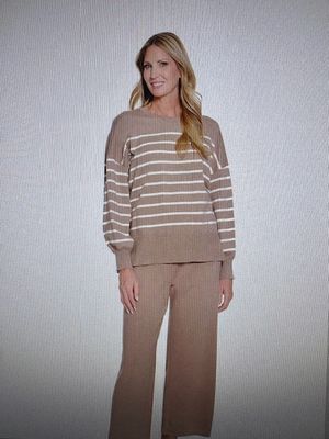 Drop Shoulder Stripe Sweater