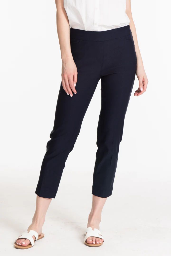 Slimsation Pull On Crop Pant w/Pockets, Colour: Black, Size: 6