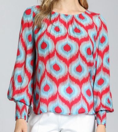 APNY Blouse W/ Smocked Cuff, Size: Small