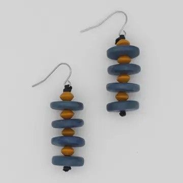 Blue Tiggy Statement Earrings, Colour: Blue