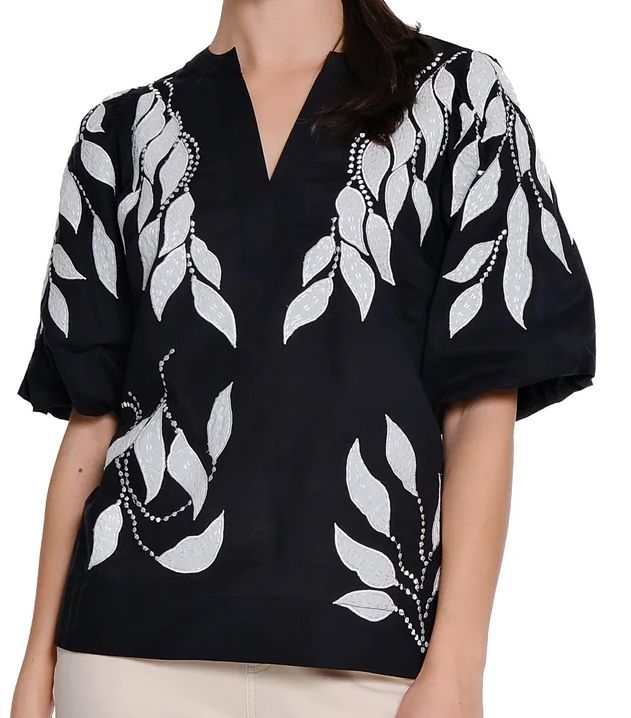 Leaf Applique Detail Top, Size: Small