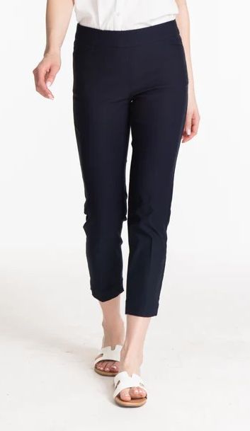 Creme Brulee- Pull-On Crop Pant W/ Pockets, Colour: Midnight, Size: 10
